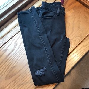 American Eagle Black Distressed Jeggings